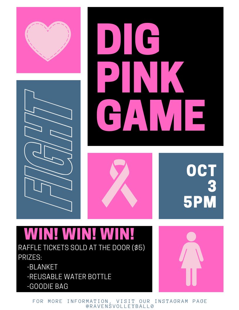 RRHS_Athletics's tweet photo. Our @Ravens_VB team will serve off RAVEN ROCKletics #ROCKcancer Month tomorrow vs @hrhsvolleyball #CancerAwarenessMonth https://t.co/RhXXxJTiC0