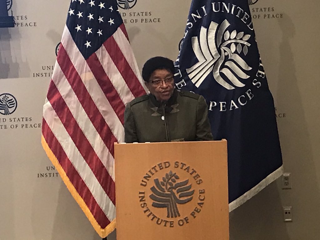 #PeaceCon2019 Former Liberian President and Nobel Peace winner Johnson Sirleaf shares how ordinary women succeed in building peace where formal negotiations fail. #Seizingpeace @peacedirect @AfPeacebuilding @USIP