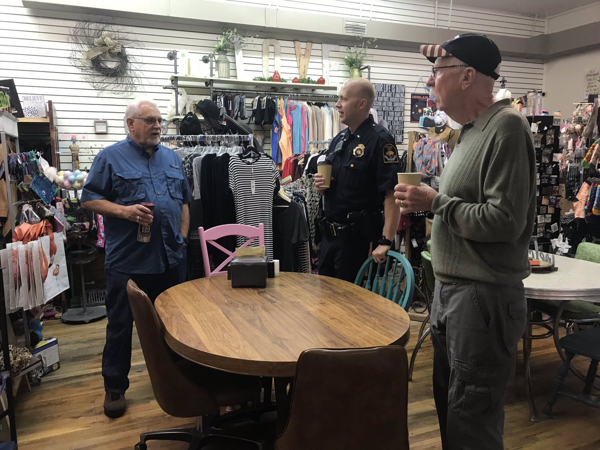 It’s a great morning for a cup of coffee with OPD! Join us at Fala’s Treasures and Coffee House, 2627 N. 205th St. We will be here until 9:30! #OPD #nationalcoffeewithacopday