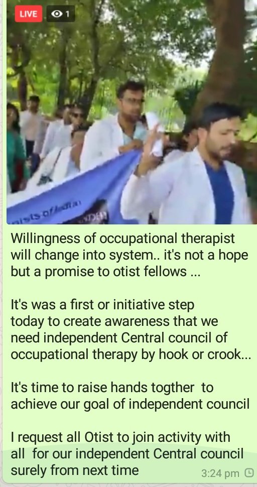 MukeshG57756666's tweet photo. @otkrsantosh Occupational Therapist's helps clients to live with life and pride by making them functionally independent in day to day life @drharshvardhan @PMOIndia @BJP4India @RSSorg @MoHFW_INDIA #IncludeOccupationaltherapy #Clinicalesyablishmentact https://t.co/seNpQ3pB7o