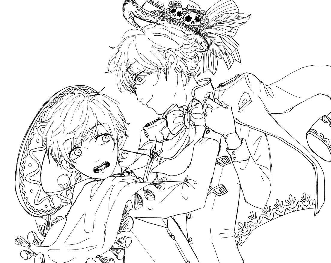 死者の日の至綴描いてみてる!衣装描き込むの楽し〜🍼 