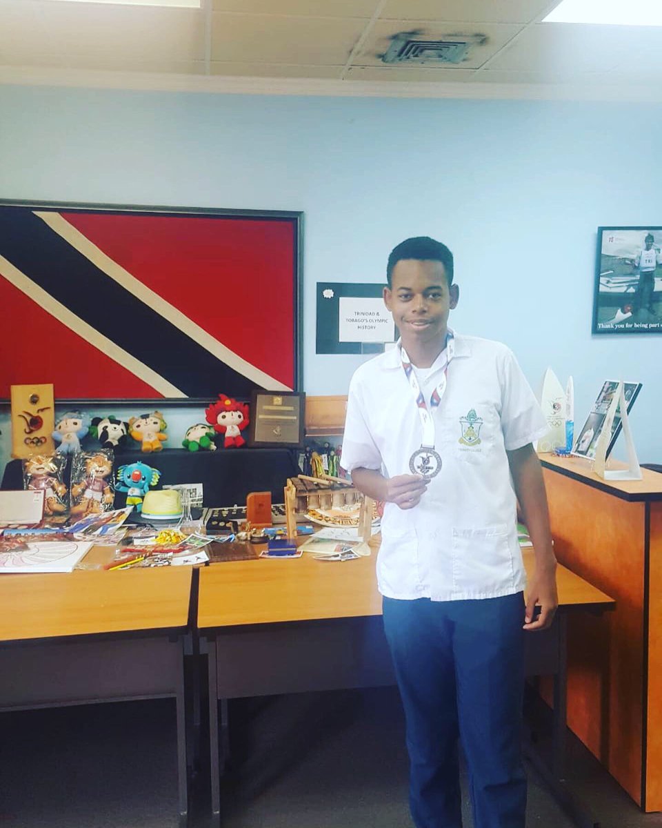 TTOlympic's tweet photo. Trinity College Form 4 student Jalen Borneo-John completed #ActiveTTO Virtual 5k not only did he get his medal but also walked away with a #TeamTTO ππ
Congratulations πππ
Have you and your friends registered yet? Click the link https://t.co/IQLQaf3d6j to get started πππΎ https://t.co/aspPEnJknK