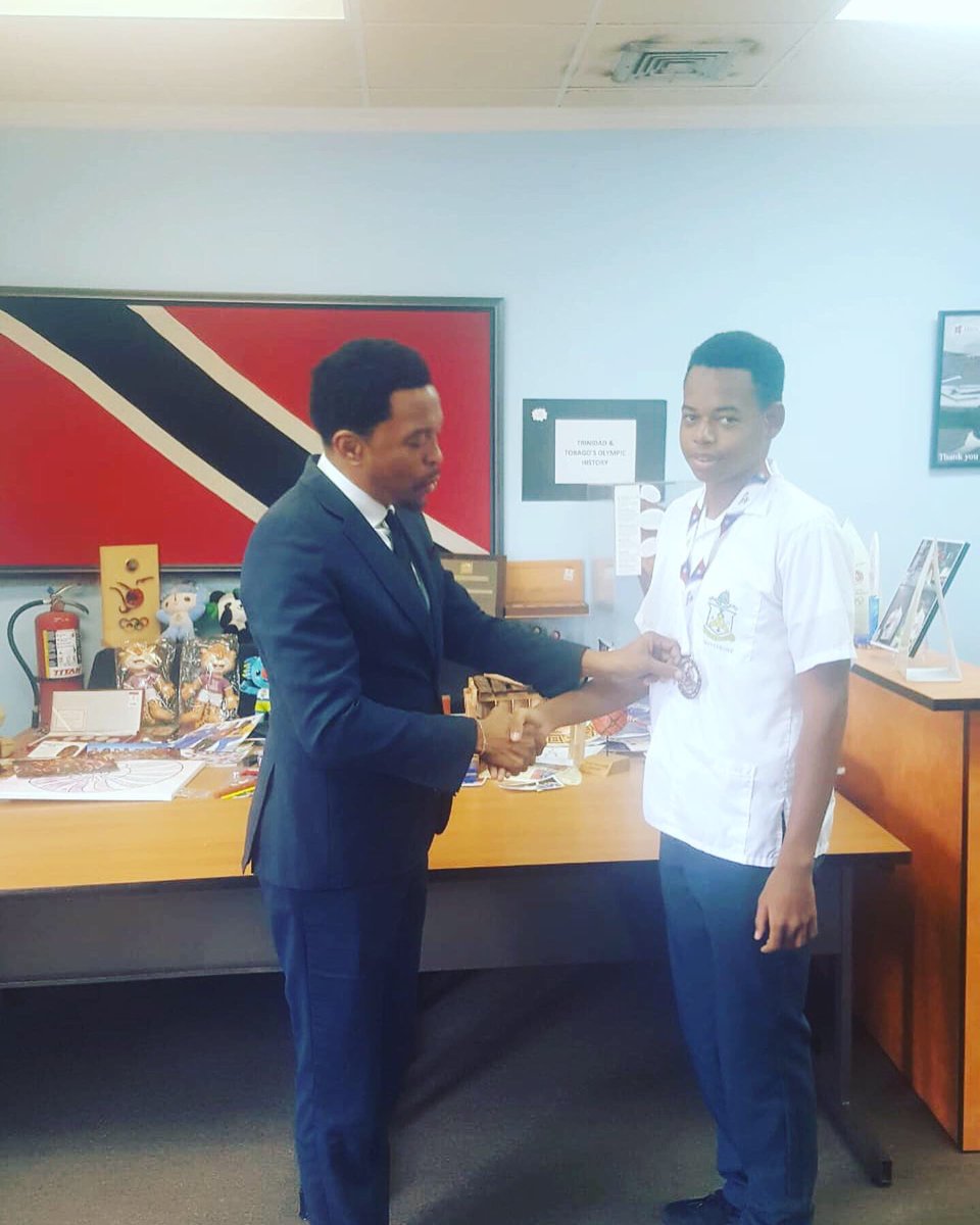 TTOlympic's tweet photo. Trinity College Form 4 student Jalen Borneo-John completed #ActiveTTO Virtual 5k not only did he get his medal but also walked away with a #TeamTTO ππ
Congratulations πππ
Have you and your friends registered yet? Click the link https://t.co/IQLQaf3d6j to get started πππΎ https://t.co/aspPEnJknK