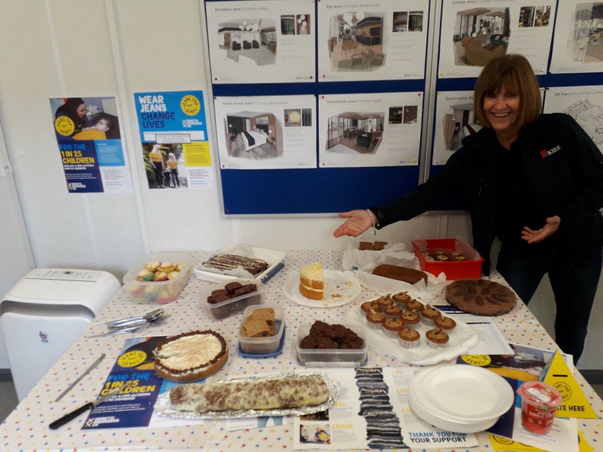 kierconstruct's tweet photo. 🍰🍪Our #Glassfields site teams in #Bristol organised a home-made cake sale and raised £430 for @JeansforGenes, a charity that supports children affected by a genetic disorder. Well done!👏 https://t.co/rpdEMaGo1N