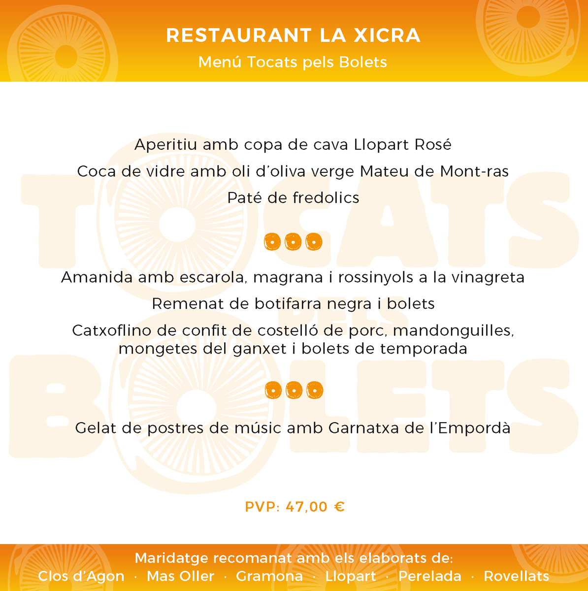 CuinaEmpordanet's tweet photo. 🍄 Campanya gastronòmica 👉TOCATS PELS BOLETS👈 del 4️⃣ d'octubre al 3️⃣ de novembre❗️
.
🥁 Avui us descobrim... @RXicra de Palafrugell👏🔝
.
#cuinaempordanet #empordanet #empordà #tocatspelsbolets #tocatspelsbolets2019 #tardor #bolets #gastronomy #menúbolets #laxicra #palafrugell https://t.co/iOw2EUdnzu