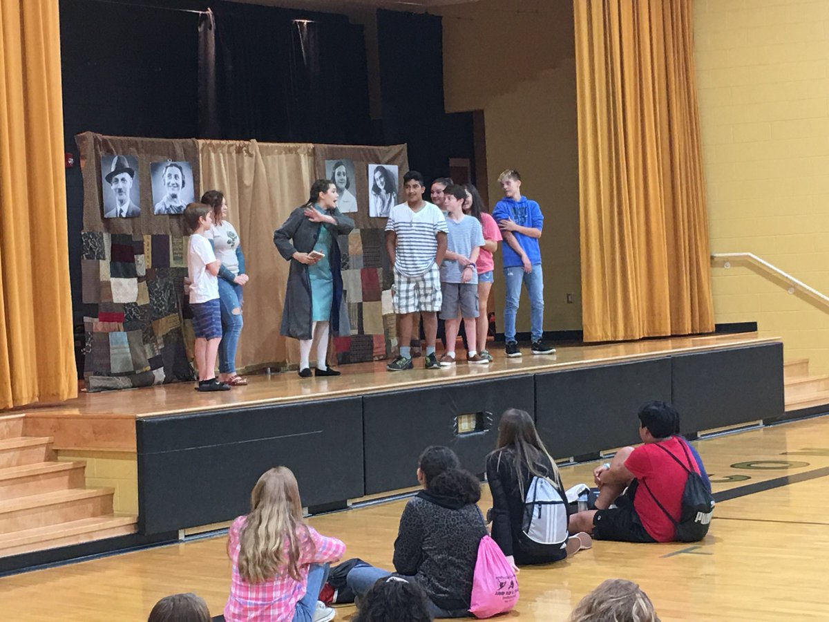 CCMS_MCS's tweet image. Eighth grade students enjoyed an excellent production of Anne Frank by the Bright Stars Touring Theatre sponsored by PAMS. This was a fantastic introduction as they begin a study of her life and writings during Nazi Germany. Thank you to the Arts Council of Moore County.
