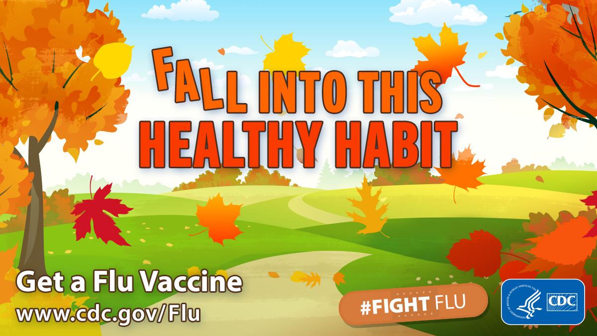CDCFlu's tweet photo. Autumn brings outdoor events with family and friends. Don’t let #flu knock you off your game—CDC recommends flu vaccination by the end of October.

#FightFlu https://t.co/pH8zqOiBmH