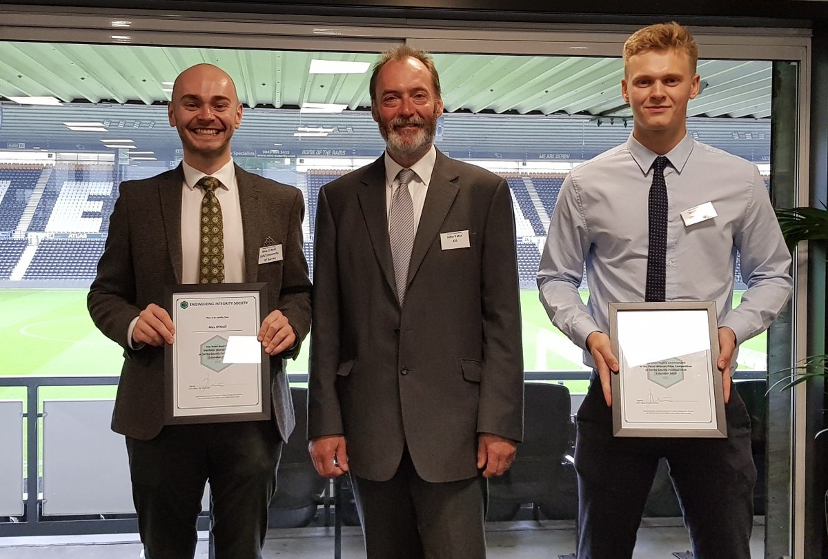 Congratulations to Alex O'Neill winner of this year's Peter Watson Prize. Matt Crane was Highly Commended. #engineering #mechanicalengineering #jaguarlandrover #derbycounty