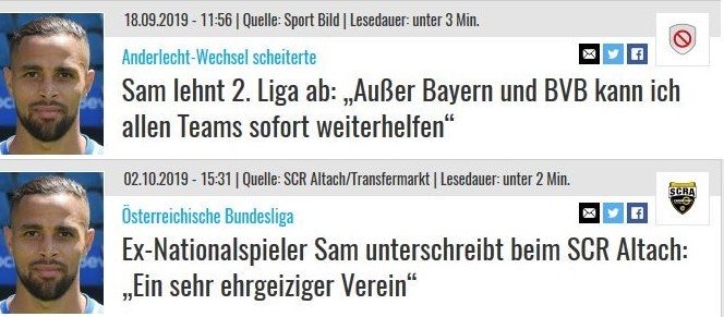 Wenn ihr eurem Kind mal den Unterschied zwischen Anspruch und Wirklichkeit erklären wollt, erzählt ihm von Sidney #Sam. 
(Zwischen beiden Meldungen liegen genau zwei Wochen.)