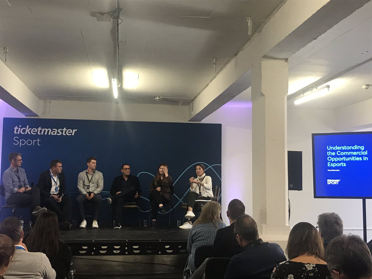 TMSportB2B's tweet photo. Excited to welcome on stage @naysayerz @XL_Kieran @Sports_PR, John Rhodes @HOKLondon & John Parker @weareclickon & TM Sport’s very own @AdamNewsam to discuss the commercial opportunities in #esports #tmSummit19 https://t.co/foLfeMOHUz