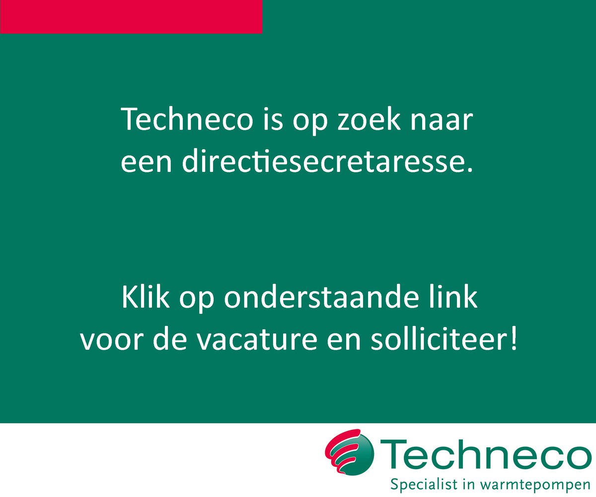 Technecobv's tweet image. techneco.nl/vacature/direc…

#wijzoekenjou #techneco #directiesecretaresse #vacature