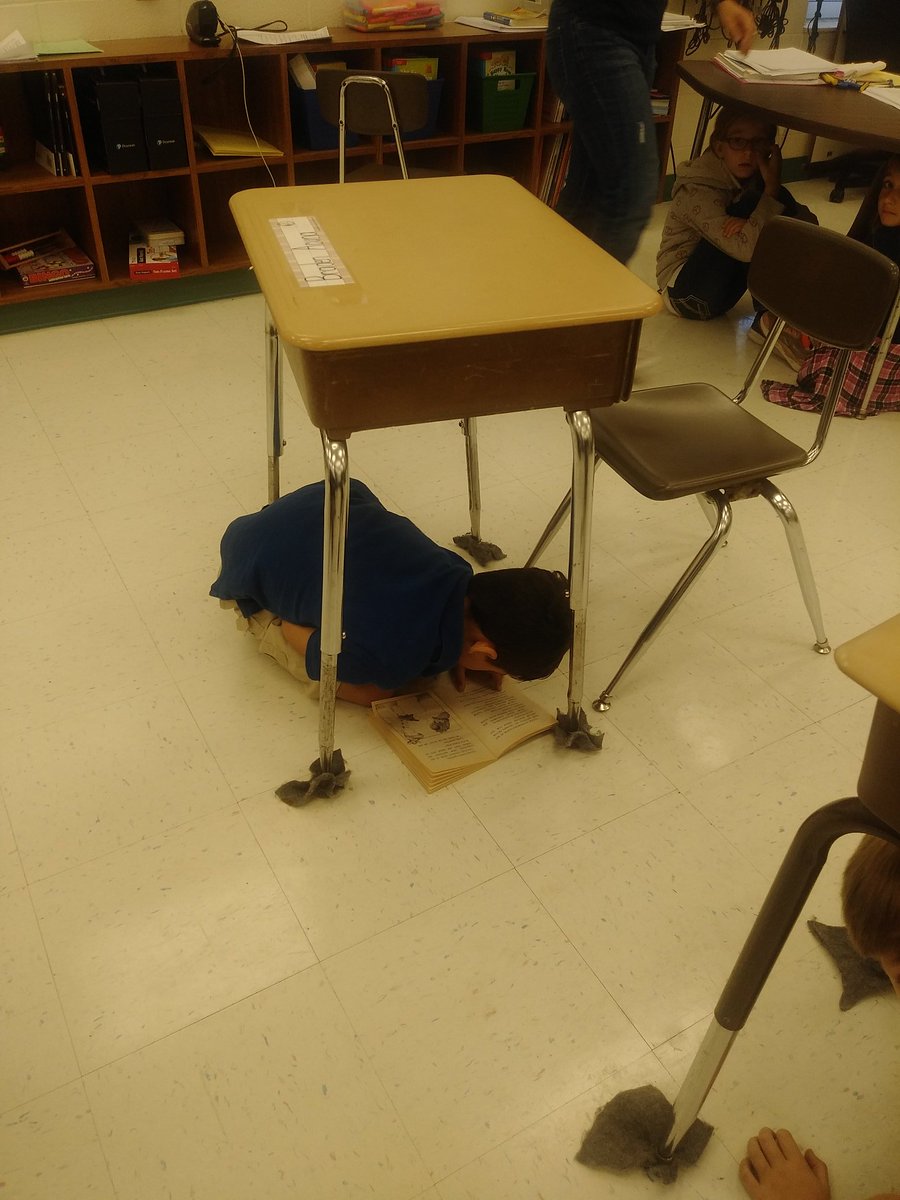 hancock1217's tweet photo. Mock Code Green Drill... Assuming the protective position✅... Love their passion for reading... They never stop! #TheOC https://t.co/t2144MqMXB
