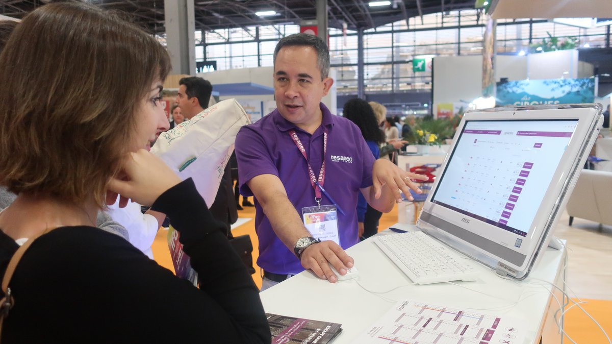 Resaneo's tweet photo. Vous aussi venez demander une démonstration de notre centrale de réservation à notre équipe ! Rendez-vous STAND U51 😉 https://t.co/7ogGGYpWcH