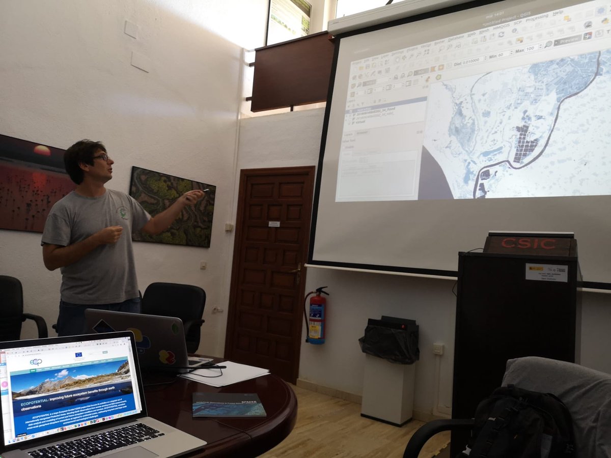 We just finished a hands-on workshop for conservation practitioners in #Doñana #NationalPark where we demonstrated how our Virtual Laboratory makes it easier to process #EarthObservation #data for #conservation 🛰 Check out the VLab: vlab.geodab.org 1/2