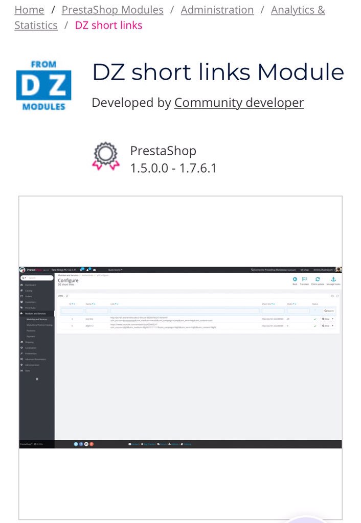 Support__PS's tweet image. #prestashop DZ short linksModule addons.prestashop.com/en/analytics-s…
