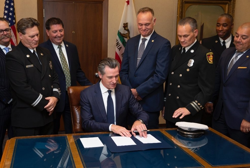 IAFFGSTLima's tweet photo. Thanks Gov @GavinNewsom for signing landmark legislation for #Firefighters that takes care of our members with post traumatic stress. Thanks @HenrySternCA my good friend for sponsoring.There are too many suicides in our profession &amp; this will save lives #CPF https://t.co/zcFZGgt06l
