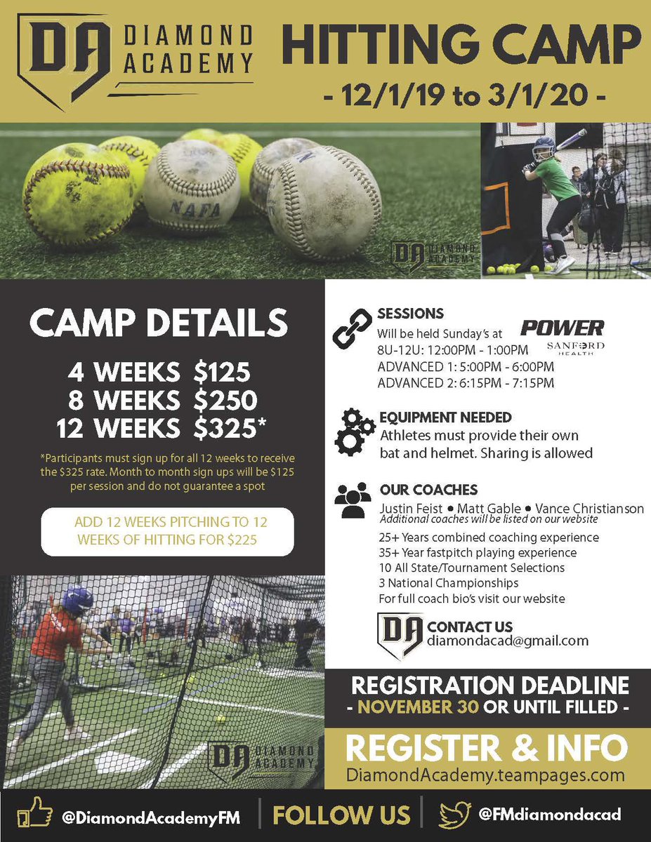 DakotaSelectsSB's tweet photo. Fargo and Grand Forks winter Camps are OPEN for registration!
https://t.co/UG8tQbgisM https://t.co/hJwZltr8XZ