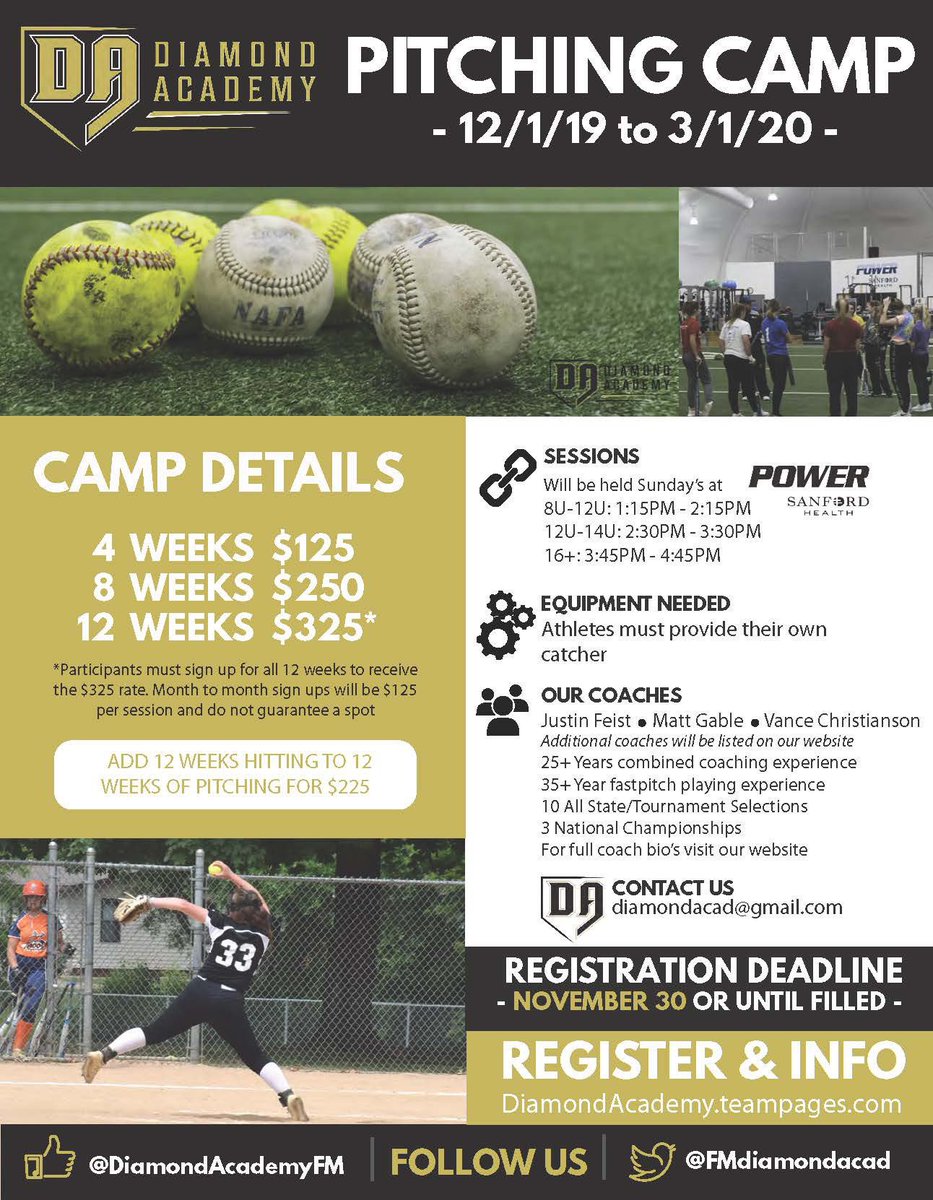 DakotaSelectsSB's tweet photo. Fargo and Grand Forks winter Camps are OPEN for registration!
https://t.co/UG8tQbgisM https://t.co/hJwZltr8XZ