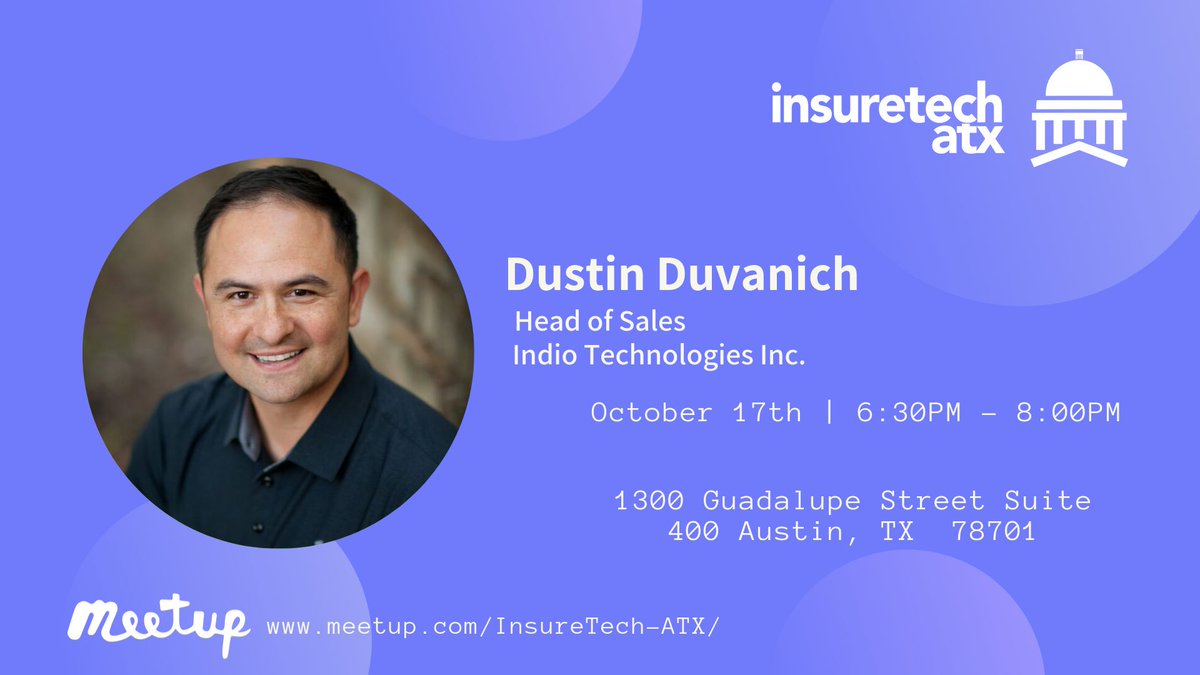 InsureTechATX's tweet image. Hello October 👋 
We’re happy to announce that our next #InsureTechATX Meetup will be hosted by Indio Technologies. 

A hot #InsureTech that recently raised $30M and is capitalizing on #Austin ‘s tech talent.

Join us: meetup.com/InsureTech-ATX…
.
@LumenInsure @MyABJ
