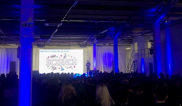 TicketmasterB2B's tweet photo. Former Cancer Research Scientist Dr Sam Godfrey from @CR_UK explains some ideas being developed in the Cancer Research Lab. Ticketmaster are very proud to be supporting such an amazing charity. #tmSummit19 #science https://t.co/mCEvDkhgjv