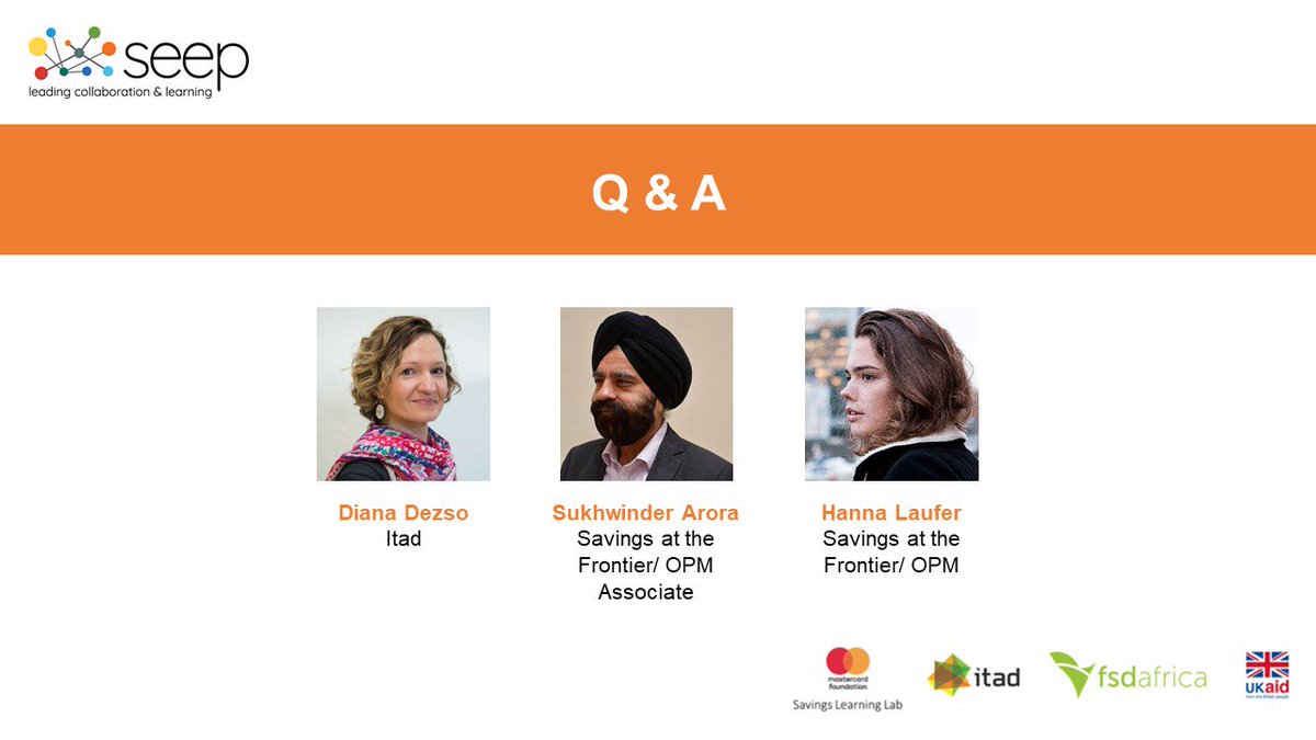 TheSEEPNetwork's tweet photo. Time for your questions about formal/informal finance w/ @DianaDezso @ItadLtd @SukhArora7 @anouk_monde @LabSavings @FSDAfrica #SavingsAtTheFrontier #FinancialInclusion! ASK LIVE https://t.co/ss6pd3iSSr https://t.co/hecbtimdBd