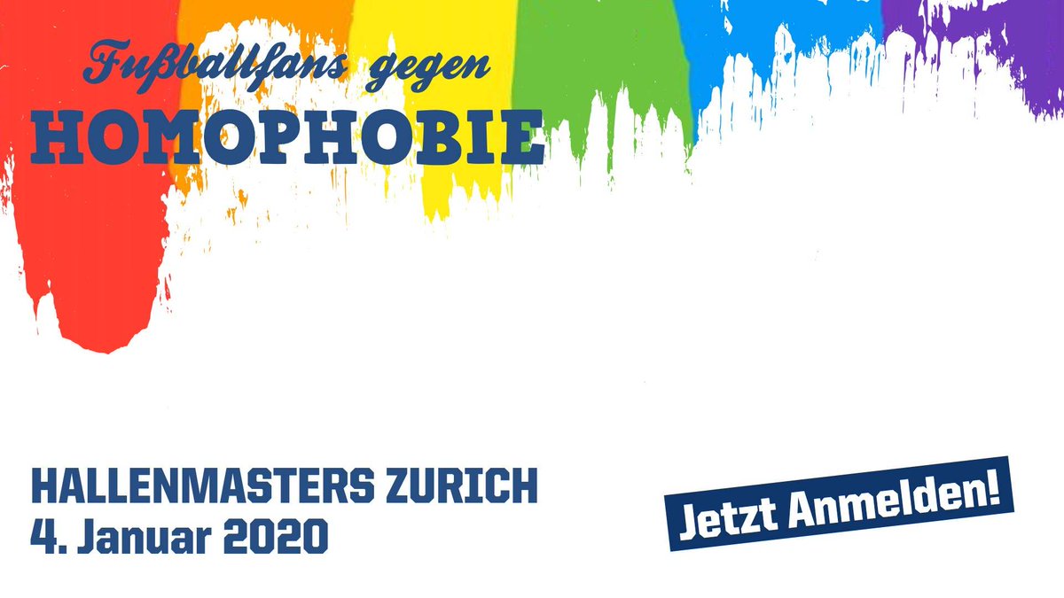 FggH_ch's tweet photo. FFgH 🏳️‍🌈 / Anmeldung Hallenmasters 2020 in Zürich
 
#FFgH #Hallenmasters #Zürich #FggH #GgH

Jetzt Anmelden für das 7. Hallenmasters von Fußballfans gegen Homophobie vom 3. bis 5. Januar 2020 in Zürich.

➡️ https://t.co/uRWJtmqFAk https://t.co/TL9nwQ1IY5