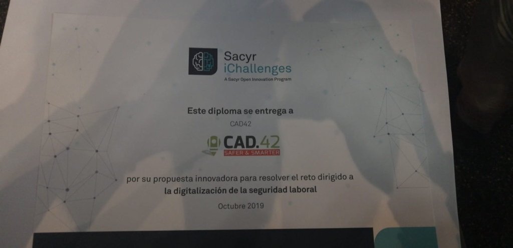 Gracias a <a href="/SomosSacyr/">Sacyr</a> por la oportunidad. Muy contentos de haber ganado el Reto de la Digitalización de la  Seguridad Laboral. Thanks to <a href="/SomosSacyr/">Sacyr</a> for the opportunity.
Very happy to have won the Safety 4.0 Challenge.#Sacyr  #SouthSummit19 #sacyrichallenges #hse #cad42 #safety40