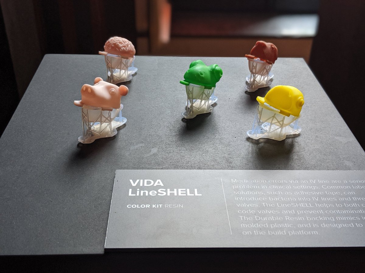 formlabs's tweet photo. Featured parts at the #FUS19 User Exhibition medical pedestal: 
• VIDA LineShell in Color Kit + Durable Resin 
• Orthosis by Matej in Durable Resin 
• The Third Thumb by @DaniClode 
• Hollow Hand and Bones in Elastic and White Resin 
• Heart in Clear Resin https://t.co/gX1FfvyJJl