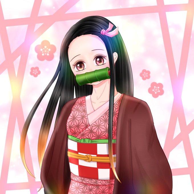 ららちゃん＠移行済さんがTwitterに投稿した竈門禰豆子(鬼滅の刃)のイラスト。