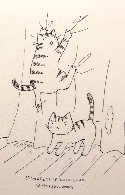 2.mindless 猫に分別を求めてはならない#Inktober2019 