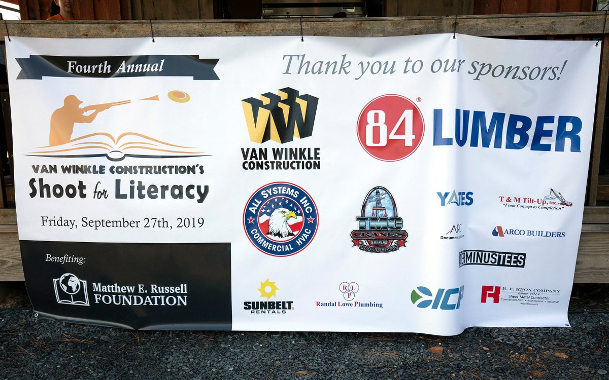 Van_WinkleCo's tweet photo. Shoot for Literacy 2019 was a huge success! We raised $89,000 dollars this year - that's $19,000 more than last year! Special thanks to our high-level sponsors @84LumberNews, All Systems, Inc., and TMC Cranes for their involvement in supporting @MERFoundation! #vanwinklehelps https://t.co/VMNWRgPAxw