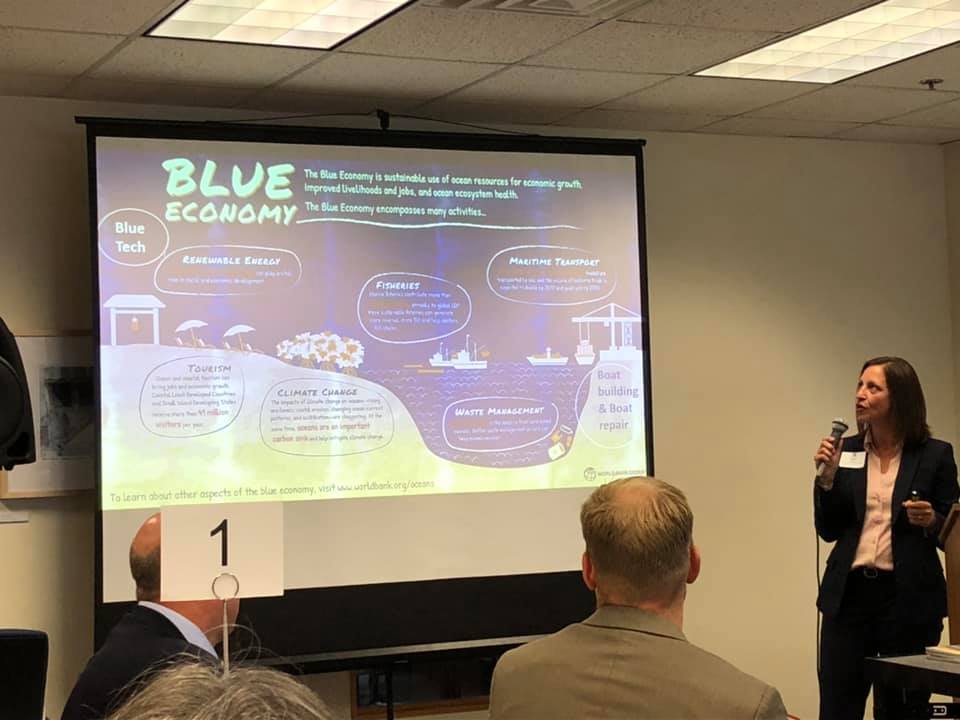 InnovateGlosta's tweet photo. The City of #GloucesterMA and Mayor @STheken are proud to host @MassEOHED Secretary Michael Kennealy for the Think Lab:Exploring the North Shore Blue Economy event. He discussed the importance of investing in the #BlueEconomy and supporting the $17 Billion industry.
#MAEcoDev https://t.co/i9ixudXDNv