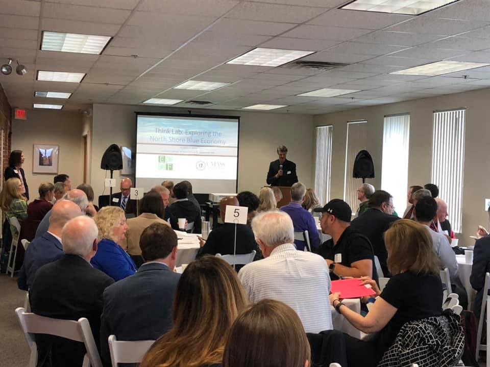 InnovateGlosta's tweet photo. The City of #GloucesterMA and Mayor @STheken are proud to host @MassEOHED Secretary Michael Kennealy for the Think Lab:Exploring the North Shore Blue Economy event. He discussed the importance of investing in the #BlueEconomy and supporting the $17 Billion industry.
#MAEcoDev https://t.co/i9ixudXDNv