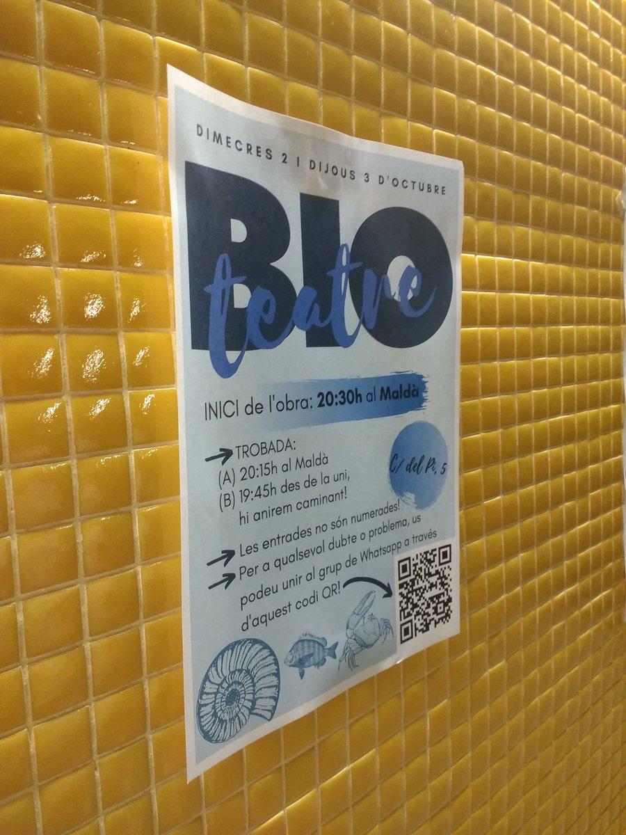 soctastaolletes's tweet image. Torna el bioteatre! 🎉

Aquest cop els estudiants (protobiòlegs i protometges) de Campus Mar anem al @maldateatre a veure #Barbesdebalena, així que hem hagut d&apos;agafar dos dies perquè no hi cabíem! Avui la primera tongada, demà tanquem el teatre! 🎭🔬

#scienceANDarts
