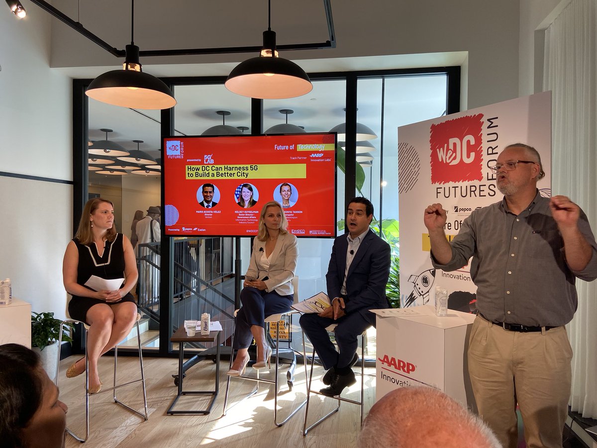 Ideating on 5g and its impact on closing the digital divide in cities and supercharging business, commerce, and communities.  #5G #WeDC