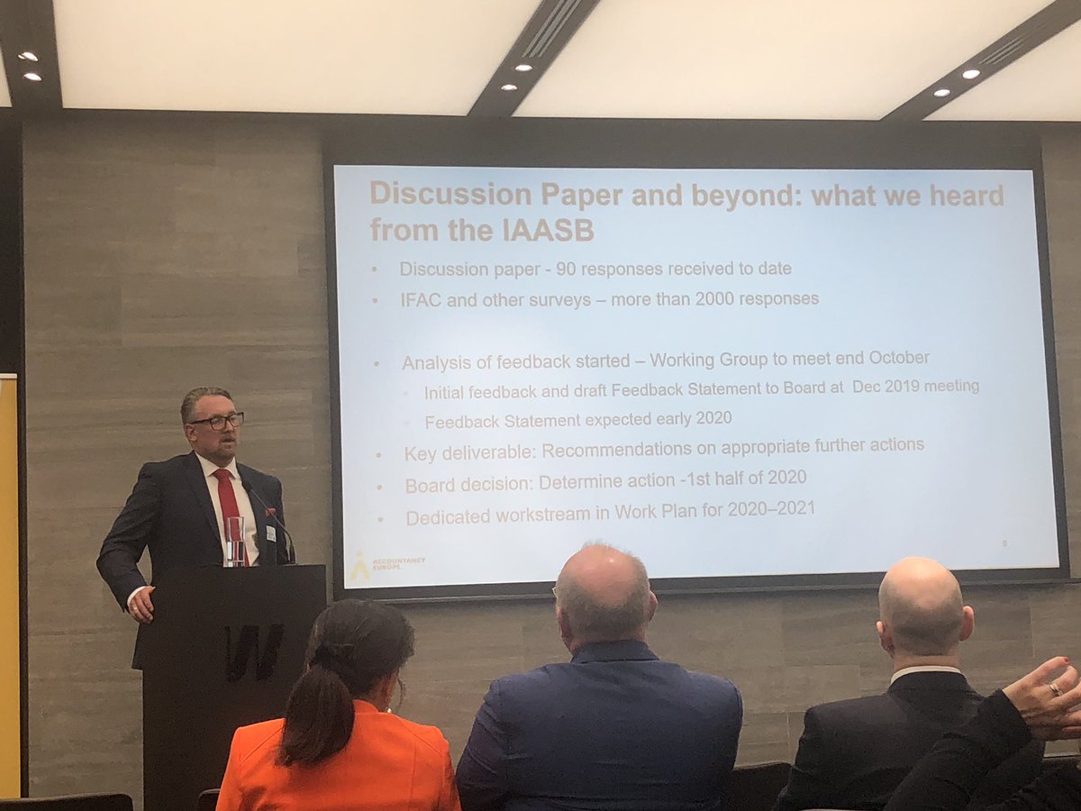 Kai Morten Hagen member of the <a href="/IAASB_News/">IAASB</a> informs the <a href="/AccountancyEU/">Accountancy Europe</a> members day about the LCE project.