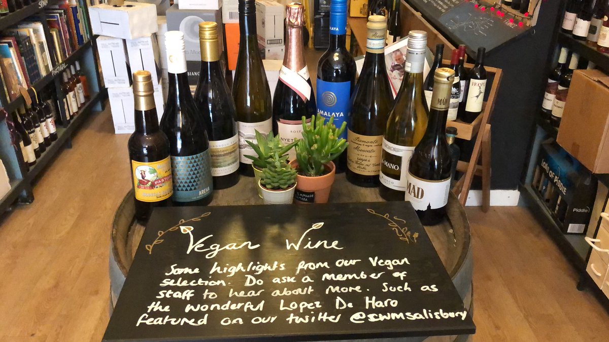 CWMsalisbury's tweet photo. We have embraced our vegan selection this week. Following my earlier tweet we are now promoting it instore. Come in and have a look, there are some great options! #salisbury #winewednesday #vegan https://t.co/QYDOIpHVua