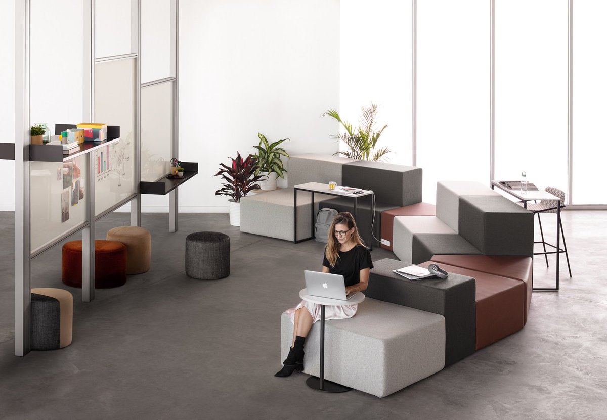 Allsteel's tweet image. Tiered, angled, and rearrangeable, Rise takes soft geometric shapes to reimagine the collaborative workspace: bit.ly/Allsteel-Rise