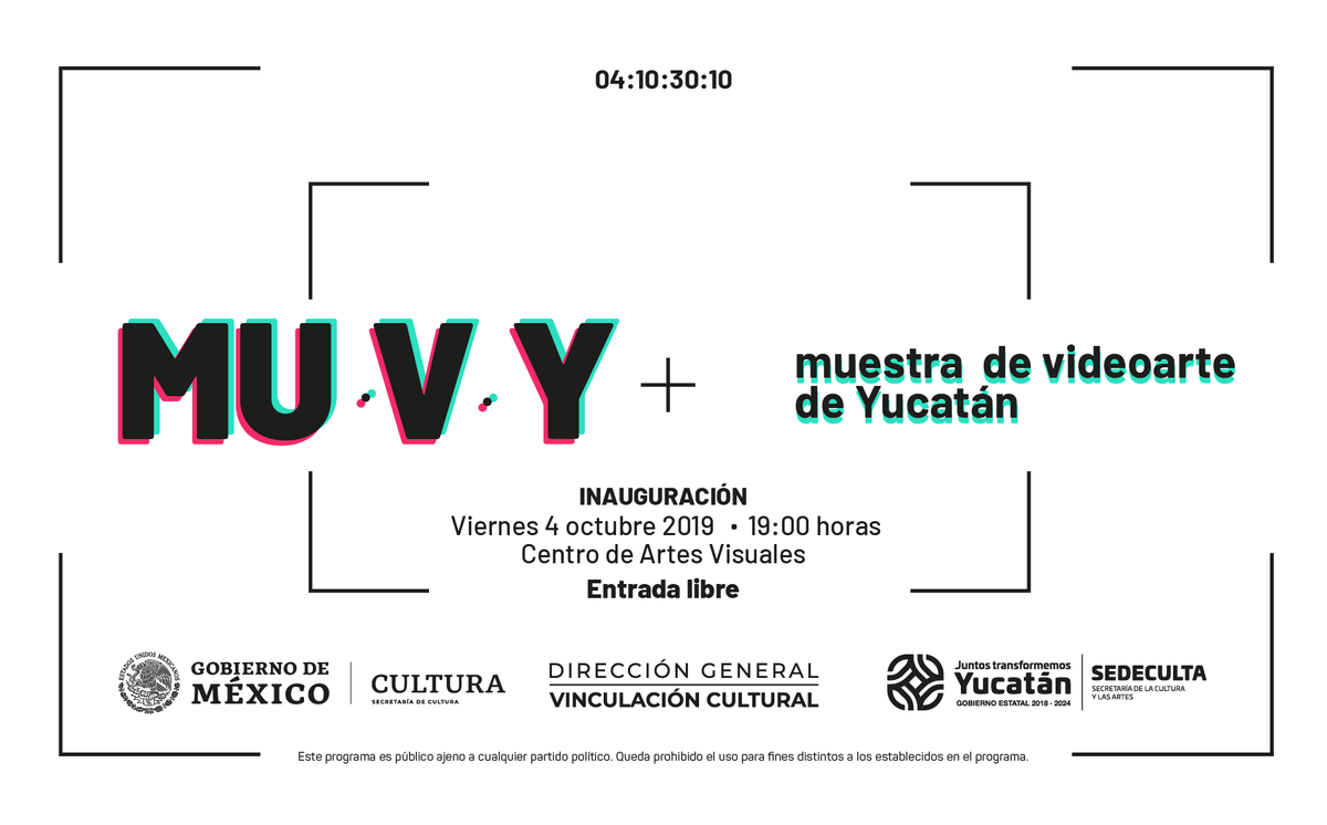 SedecultaYuc's tweet photo. La Muestra de VideoArte de Yucatán #MUVY se inaugurará el 4 de octubre en el #CentroDeArtesVisuales a las 19 horas, con trabajos sobre la relación de los seres humanos con la naturaleza, la cultura, el misticismo y su interpretación a través del lenguaje digital. https://t.co/ZajQYCS8An