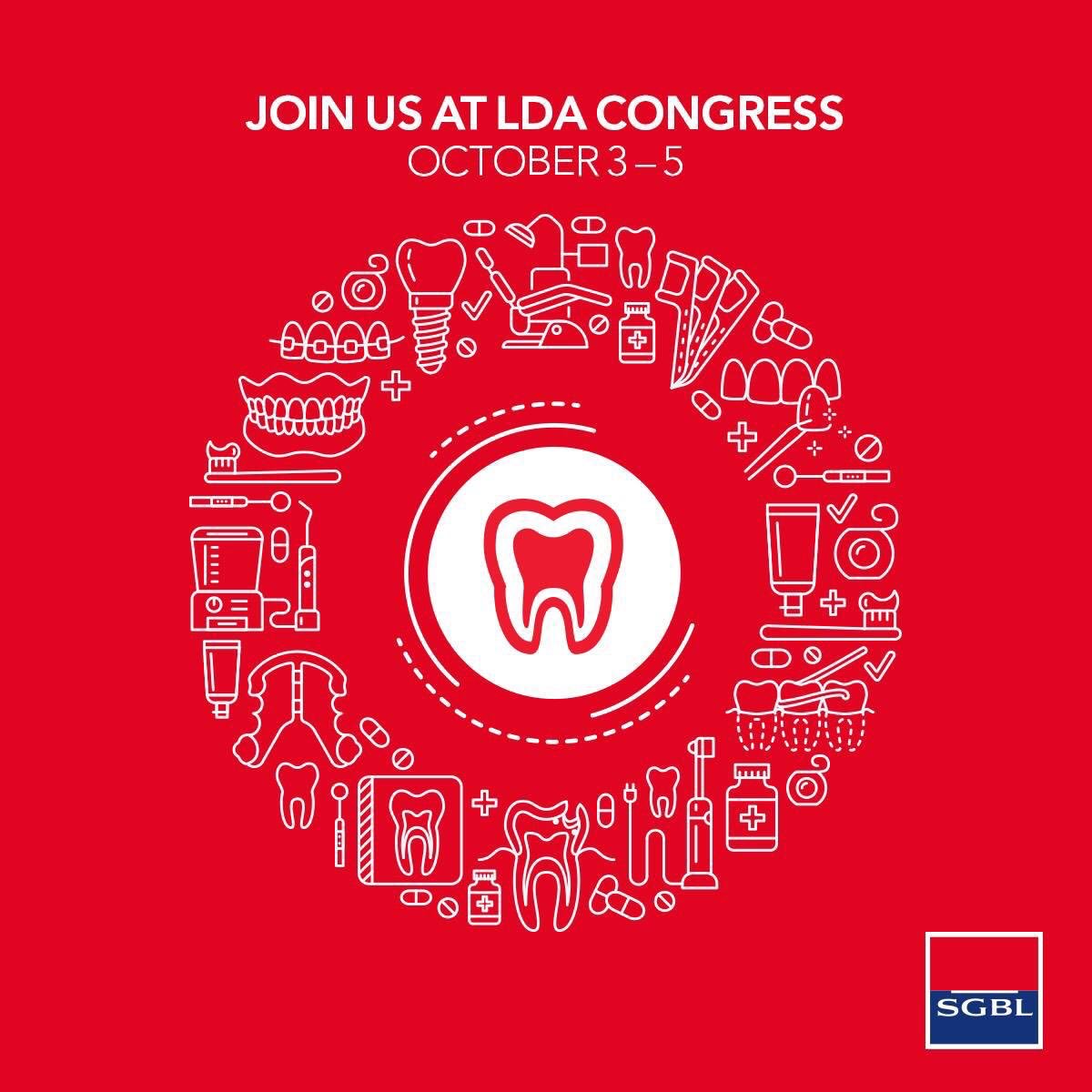SGBLbank's tweet photo. Calling all dentists! 

Join us starting tomorrow and till October 5th at the Lebanese Dental Association congress at New Biel Furn El Chebbak.

October 3 &amp; 4 from 9 am till 6h30 pm
October 5 from 9 am till 1 pm

#SGBL #LetsGetThingsMoving #LDA https://t.co/Lcvk2TDNn4