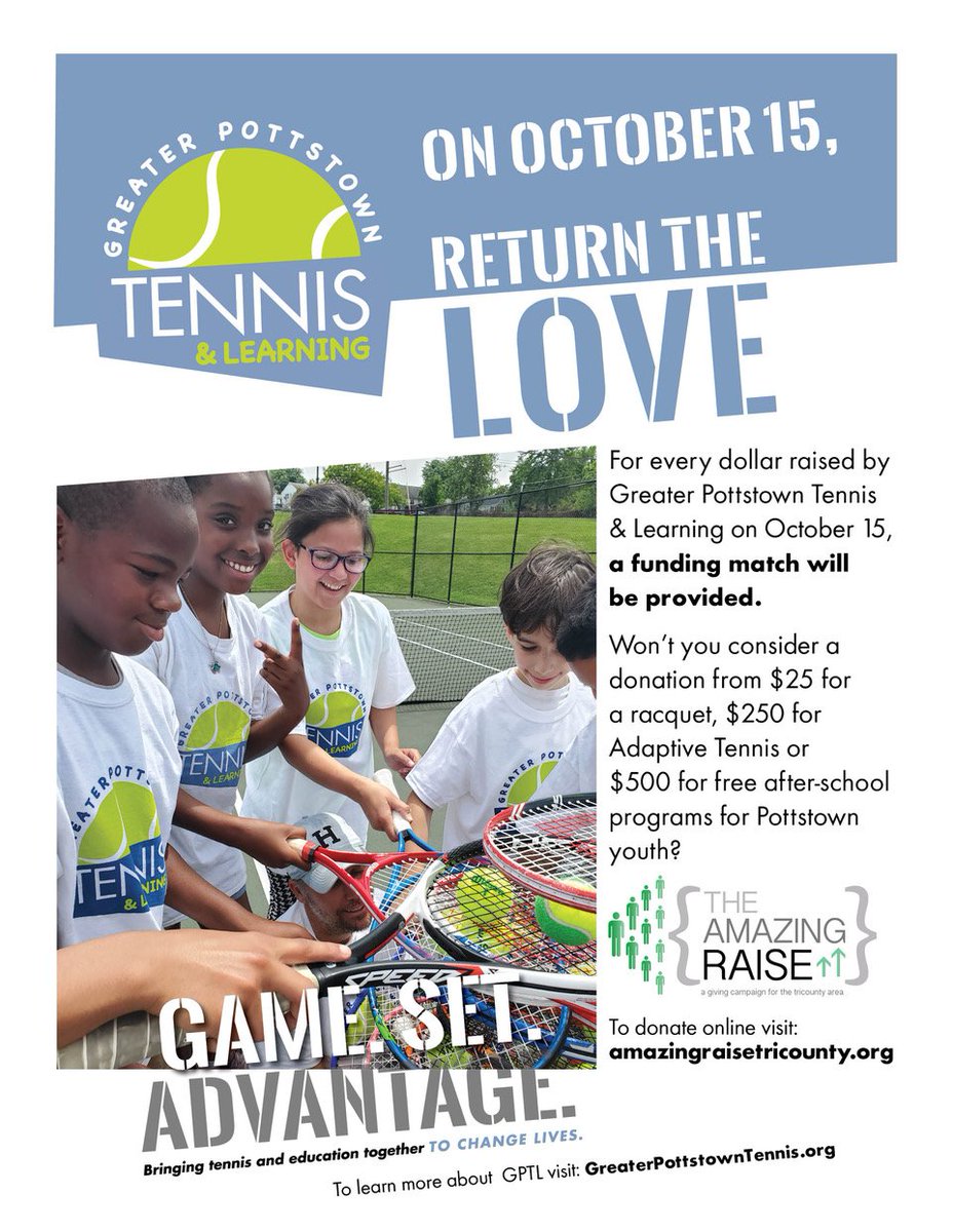 Return the Love

Join the change and consider a donation today.  The Amazing Raise is a matching fund campaign.  Schedule your donation today!

amazingraisetricounty.org/greaterpottsto…