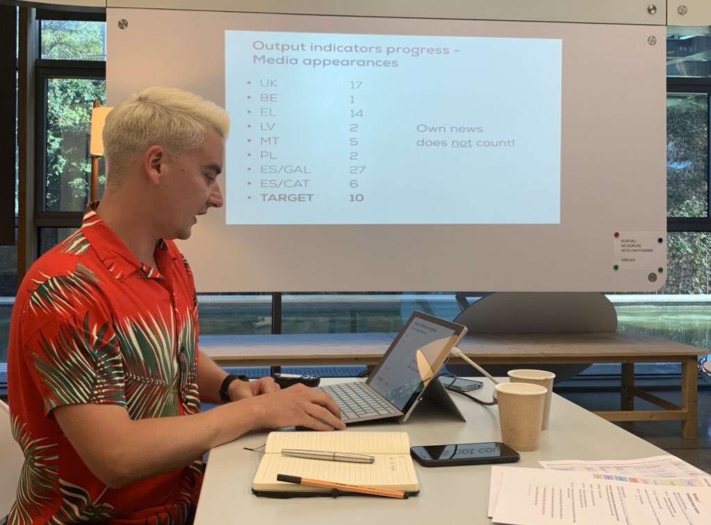 design4sme's tweet photo. Hola Barcelona! Kicking off workshop 7 with our partner meeting in the spectacular #DHUB - some good news and food for thought from @PDR_DPolicy’s Piotr. It’s going to be a great few days! ⚡️💡 #interregeurope #design4innovation #sharinggoodpractices #impactindicators https://t.co/VcxMdR27J3