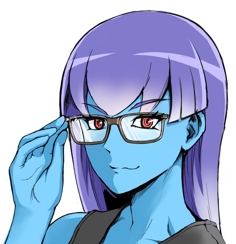 ちょっと遅刻だけど戦闘員さんでメガネの日の落書き 色塗りの苦手意識を無くす練習な 鴨川葱男のイラスト