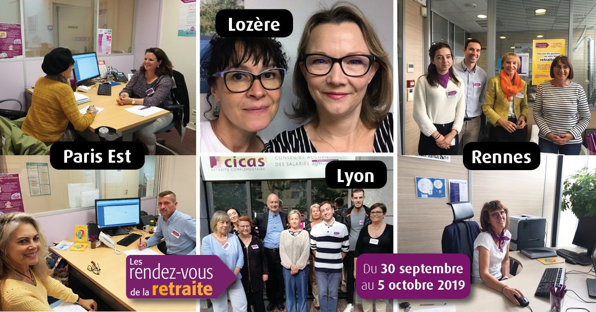 AgircArrco's tweet photo. #Lyon, #Rennes, #Paris,... Nos équipes #Cicas @AgircArrco vous accueillent au plus proche de chez vous pour des entretiens personnalisés. #RDVretraite https://t.co/rVPw8RAopx