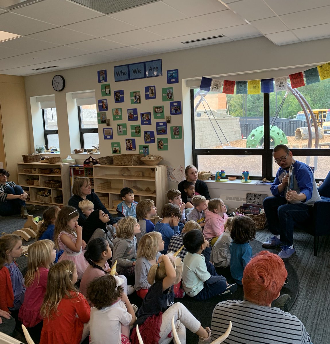 LauraMark_Blake's tweet photo. Pre-k friends listening to Bao Phi read his Caldecott winning children’s book “A Different Pond.” #sharingstories #makingconnections #somanygoodquestions @AdmissionsBlake @LifeatBlake https://t.co/ojVZGkb6Fb
