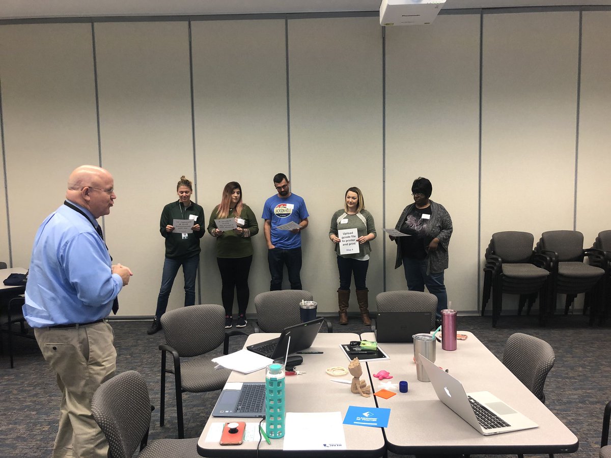 aschippert's tweet photo. A special thank you to @andrewmmann for presenting  3D printing @SaginawISD  for our 2019 Fall Classroom Maker training. As usual, thanks to the @REMCAssociation for making this happen. #cmakers #remcrits https://t.co/5zdvT7ua3v