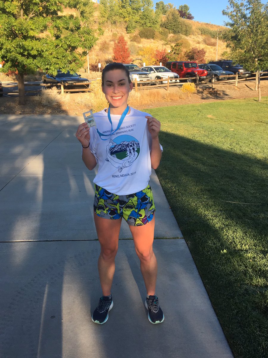 Fish_Baetz's tweet photo. 4,600 feet up and loving it! Thanks to @AmFisheriesSoc for putting on an awesome 5k this morning!! You know I had to represent with the shark shorts 🦈 #spawningrun #AFS149 https://t.co/LHQ2WuJU0X
