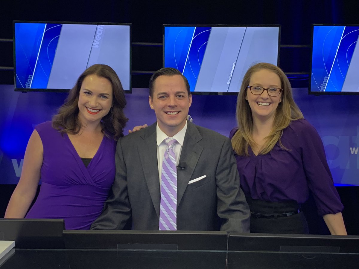 GarofaloWX's tweet photo. We kick off October wearing purple to show our support during Domestic Violence Awareness Month 💜 You can as well wearing purple, attending local events &amp; sharing stories to help motivate others. Let’s stay strong together! #DVAM2019 #DVAM @WithoutViolence @MeteorologistPC https://t.co/CiTEua8J3t