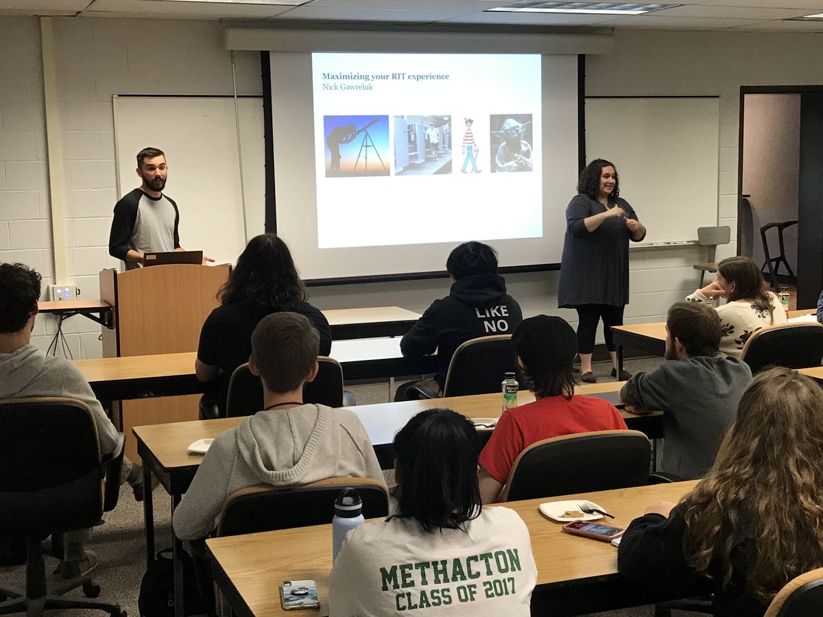 ritGMST's tweet photo. Nick Gawreluk (B.S. 2013), Sales Operations Manager at Heidelberg, returned to campus to share his experiences with current students. Read more on our Facebook page: https://t.co/nk0rMLCykq
@RIT_Alumni @RITtigers @printinthemix
#ritSMS #ritCET #RITtigers https://t.co/4mTGTvHwcp