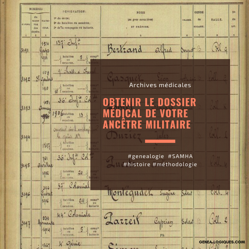 Marine LECLERCQ--BERNARD, généalogiste professionnel, spécialiste des archives médicales signe aujourd'hui un article pour <a href="/GeneaLogiques/">genea-logiques.com</a> ou elle vous explique comment obtenir le dossier médical de votre ancêtre militaire ➡️ Plus d'infos : genea-logiques.com/2019/10/02/obt…